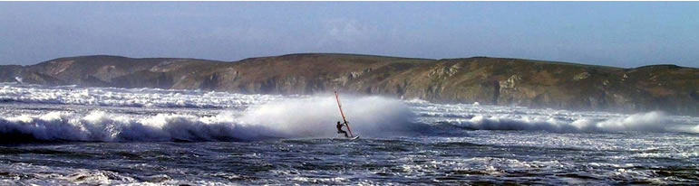 Windsurfing on Newgale beach